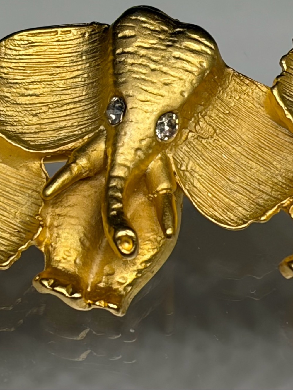 Gold Elephant Brooch with Crystal Eyes - Women Jewelry Brooches